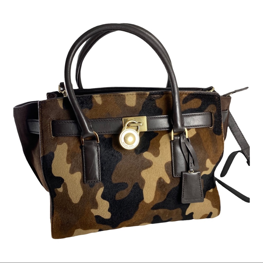 Michael Kors Camouflage Cowhide Tote with Strap and Wallet